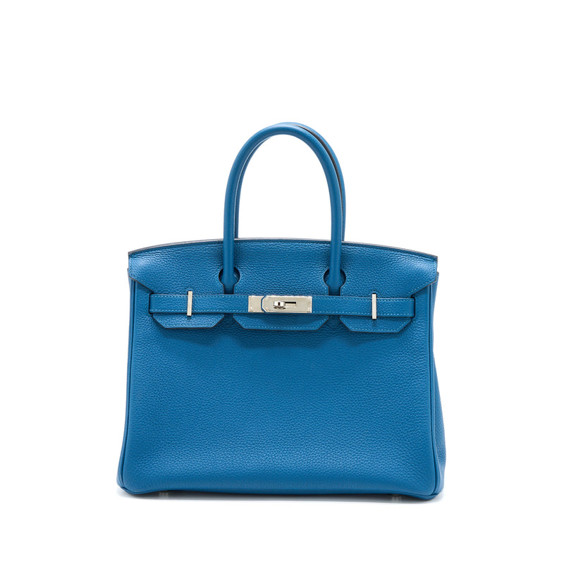 Hermes Birkin 30 Togo S7 Bleu De Galice SHW Stamp T