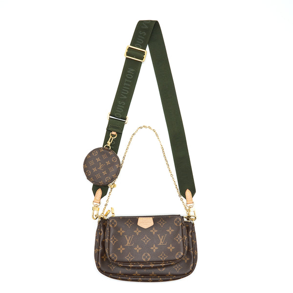 Louis Vuitton Multi Pochette Accessories Khaki Monogram Canvas GHW