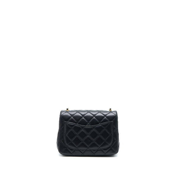 Chanel Pearl Crush Mini Square Lambskin Black Brushed GHW (Microchip)