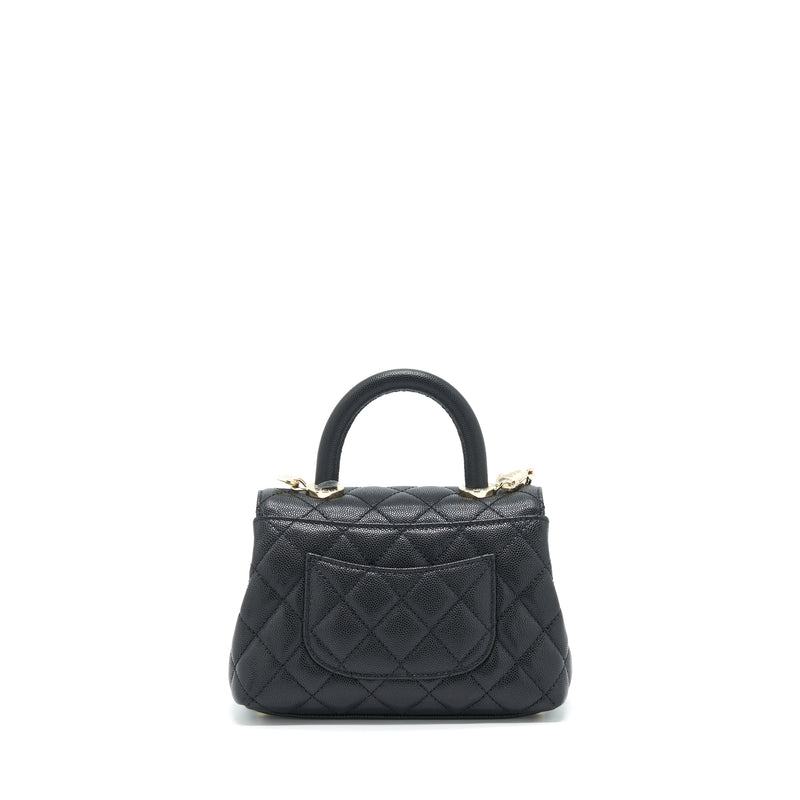 Chanel Mini Coco Handle Caviar Black LGHW (Microchip)