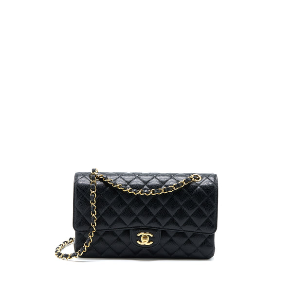 Chanel Medium Classic Double Flap Bag Caviar Black GHW (Microchip)