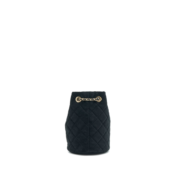 Chanel Pearl Crush On Chain Mini Bucket Velvet Black LGHW