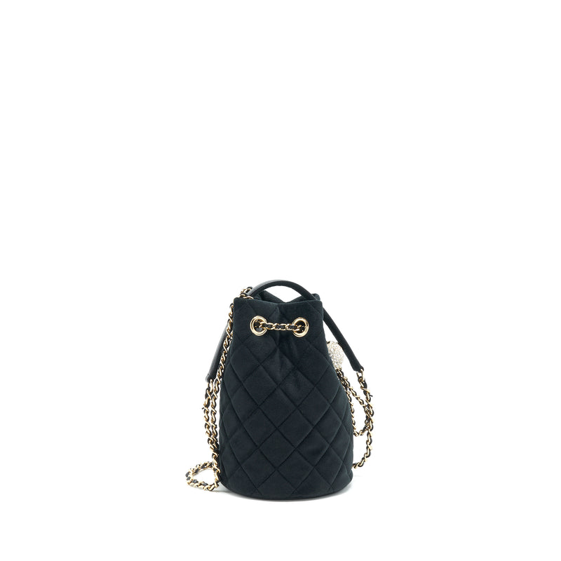 Chanel Velvet Pearl Crush Bucket Bag Small