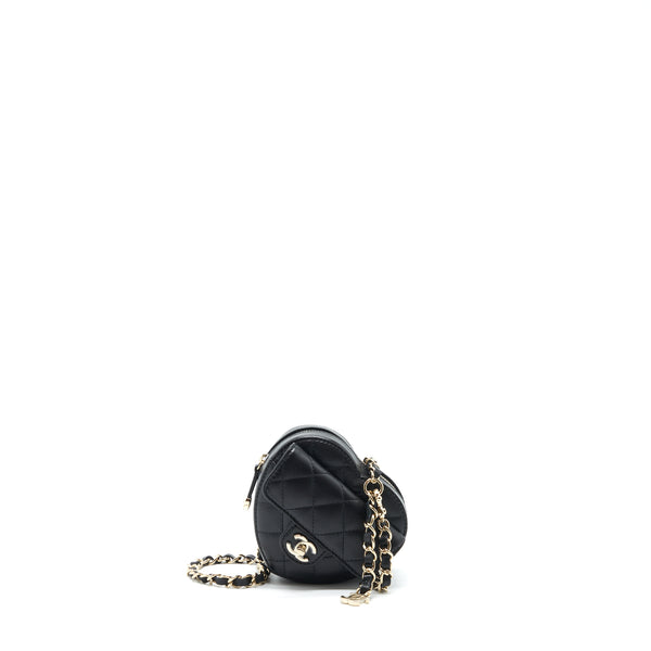 Chanel 22S Heart Belt Bag Lambskin Black LGHW