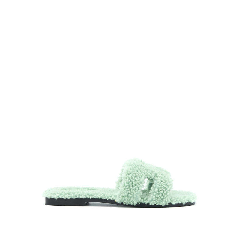 Hermes Size 37.5 Sandal Oran Peau Mint Green