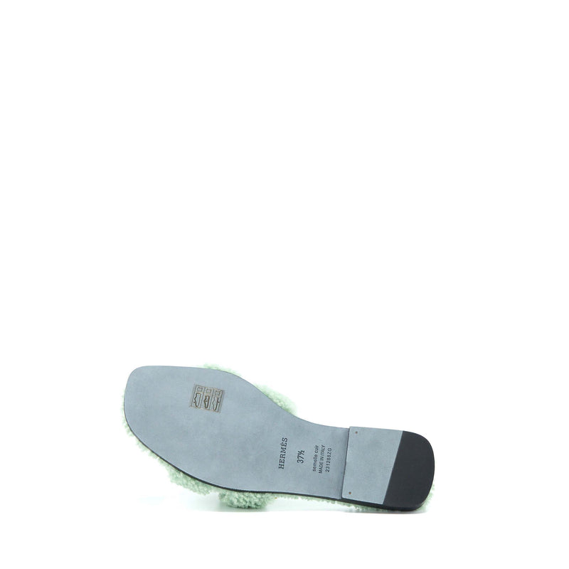 Hermes Size 37.5 Sandal Oran Peau Mint Green