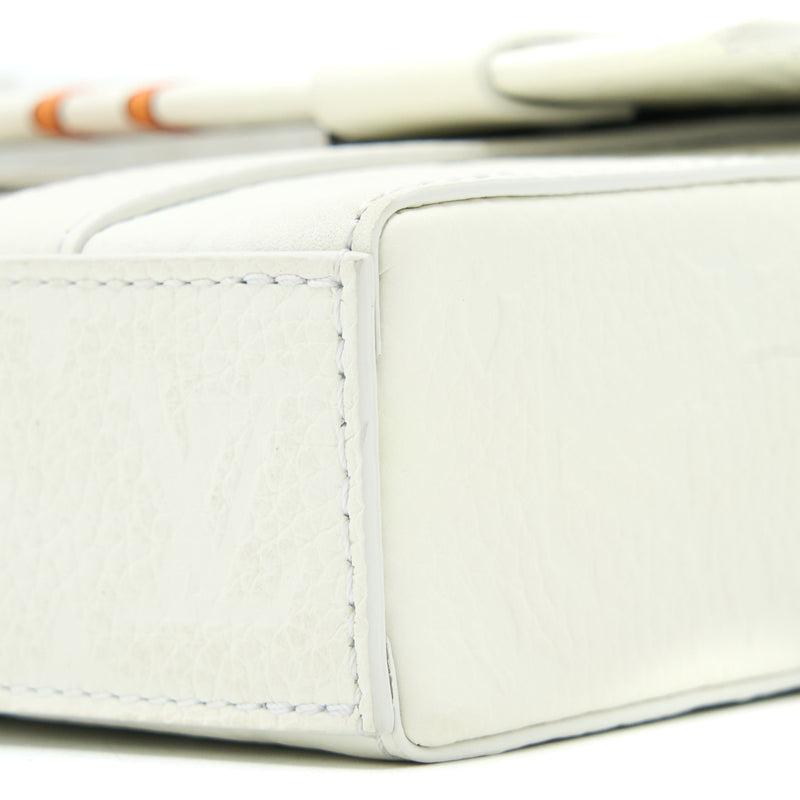 Louis Vuitton Scarecrow Printed Flap Bag Calfskin White with White Hardware