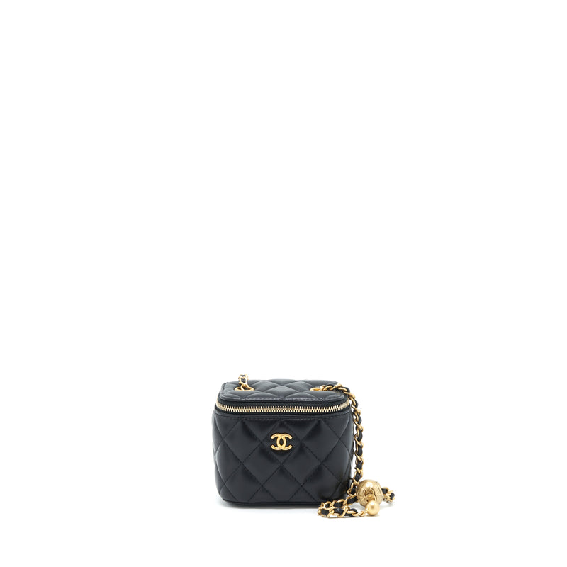 Chanel Pearl Crush Mini Vanity Case Lambskin Black GHW