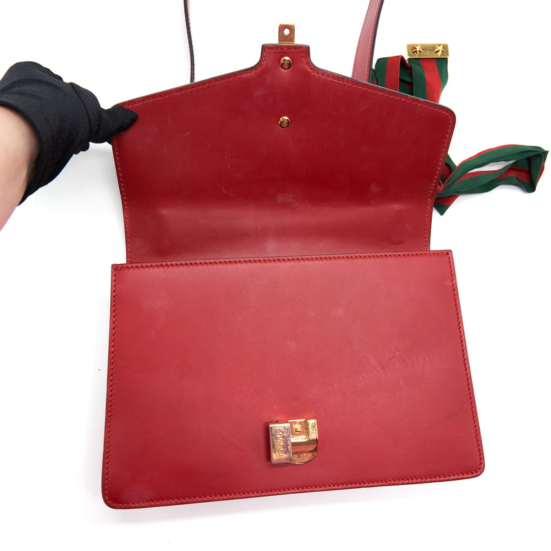 Gucci Small Sylvie Shoulder Bag Red GHW