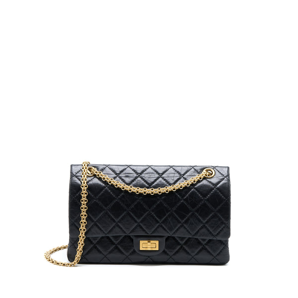 Chanel 2.55 Reissue 226 Aged Calfskin Black Brushed GHW (Microchip)