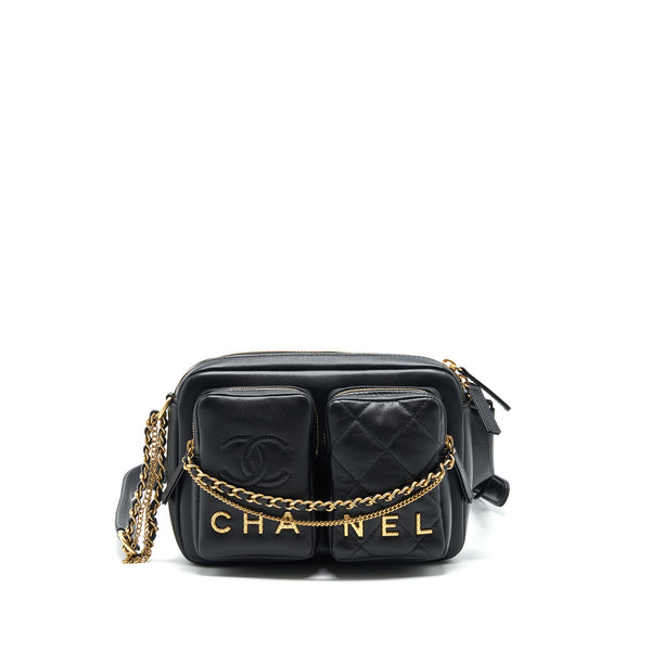 Chanel 22C Camera Bag Calfskin Black GHW