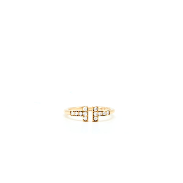 Tiffany Size 4.5 Diamond Wire Ring Rose Gold