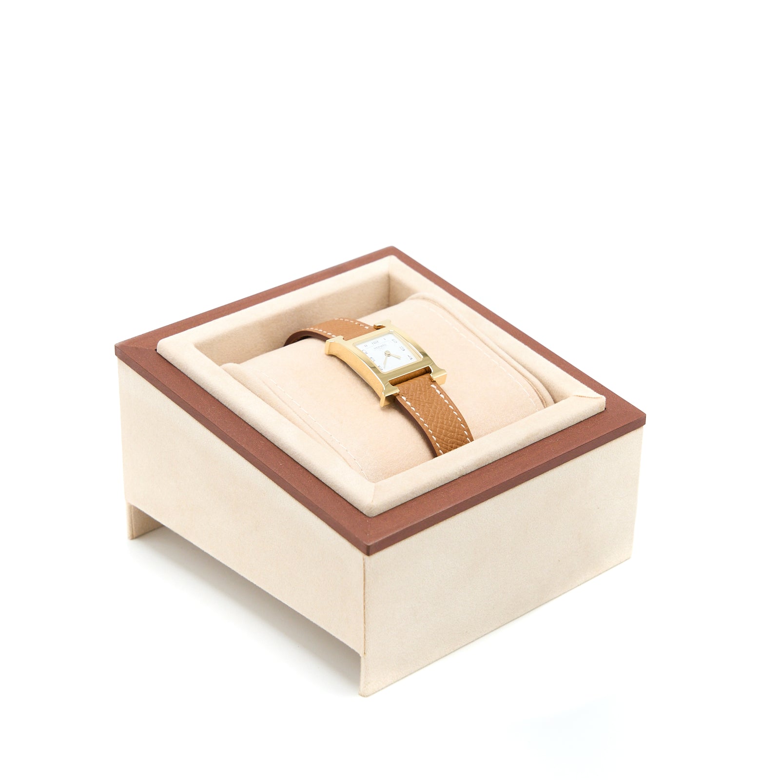 Hermes Heure H Watch Small Model 25mm Epsom Gold GHW display picture 2