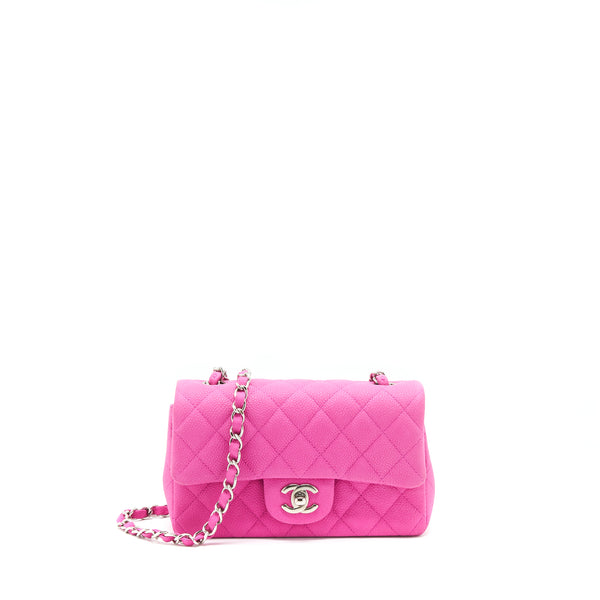 Chanel Mini Rectangular Flap Bag Grained Calfskin Pink SHW