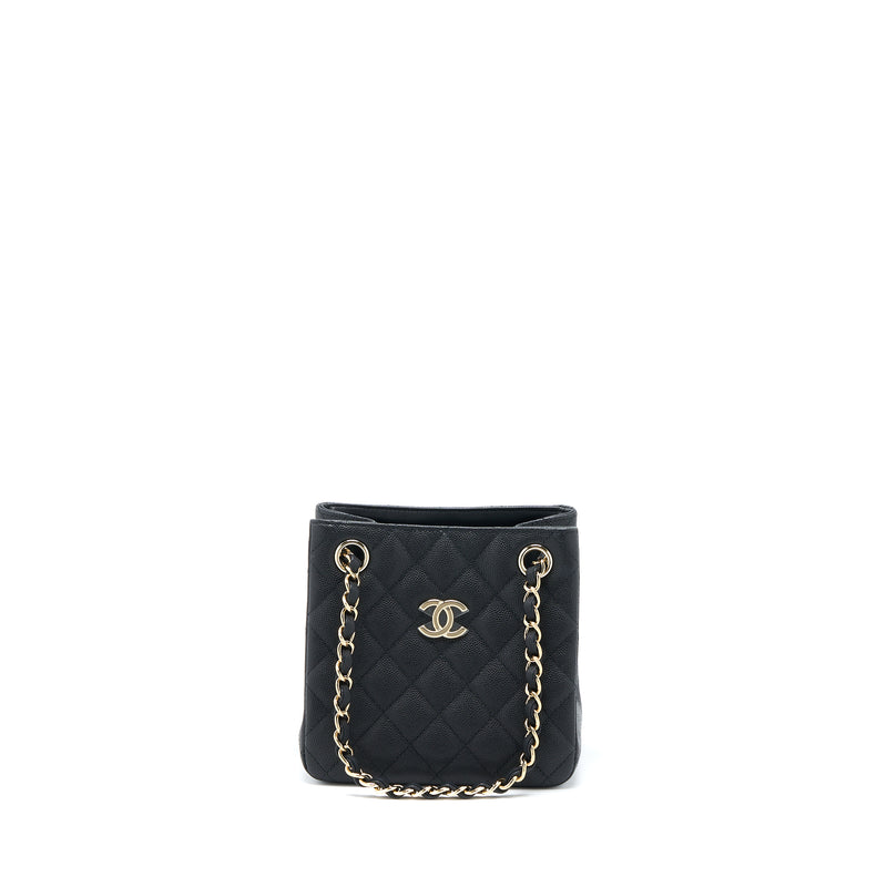 Chanel 22S Mini Bucket Bag Caviar Black LGHW (Microchip)
