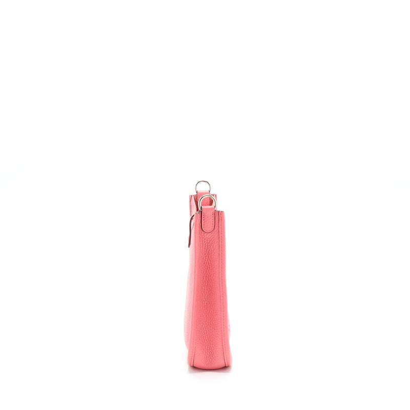 Hermes Mini Evelyne Clemence Rose Azalea / Rouge Pivoine SHW Stamp Y