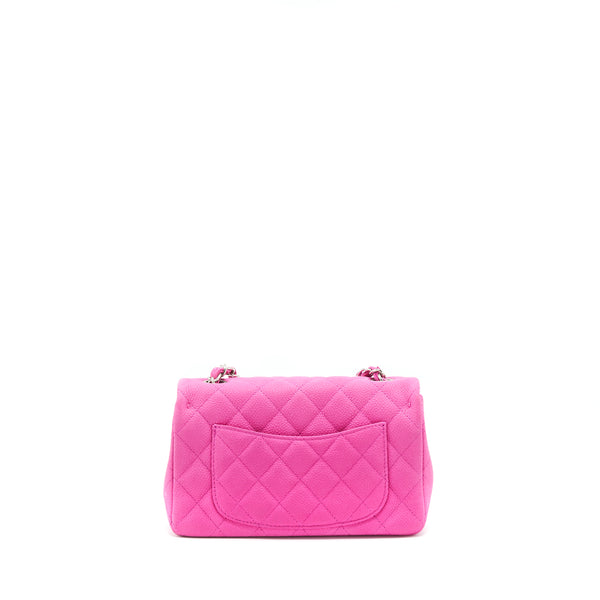 Chanel Mini Rectangular Flap Bag Grained Calfskin Pink SHW