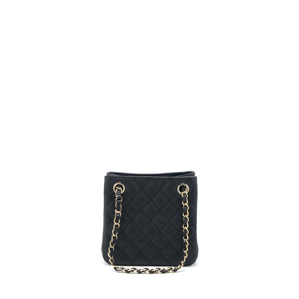 Chanel 22S Mini Bucket Bag Caviar Black LGHW (Microchip)