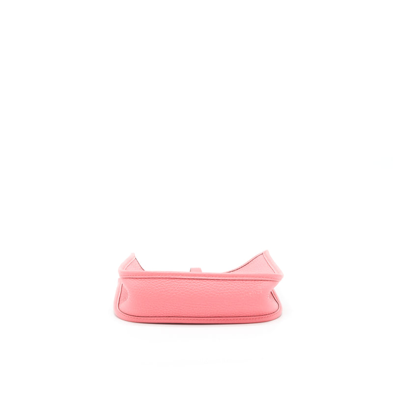 Hermes Mini Evelyne Clemence Rose Azalea / Rouge Pivoine SHW Stamp Y