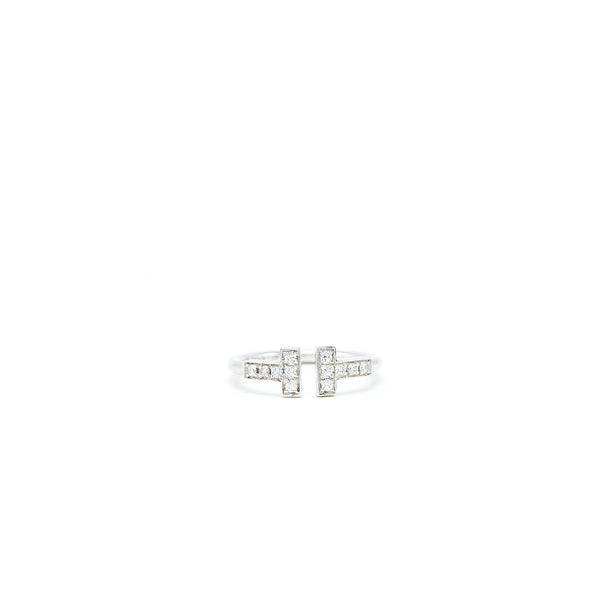 Tiffany Size 4.5 Diamond Wire Ring White Gold