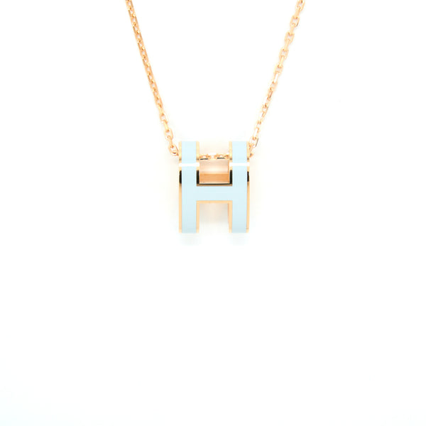 Hermes Pop H Pendant Blue Zephyr RGHW