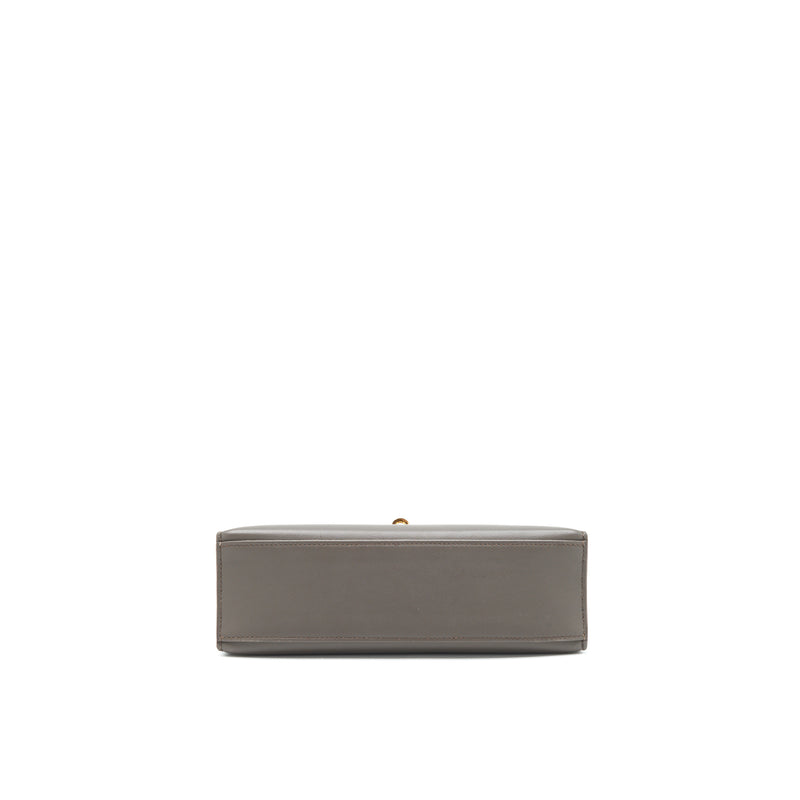 Hermes Kelly Pochette Swift 8F Gris Etain GHW Stamp Square P
