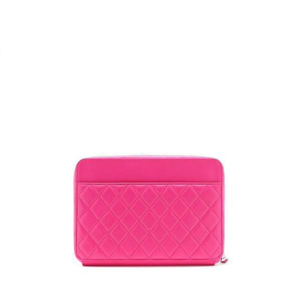 Chanel Quilted Zipper Clutch Lambskin Pink SHW