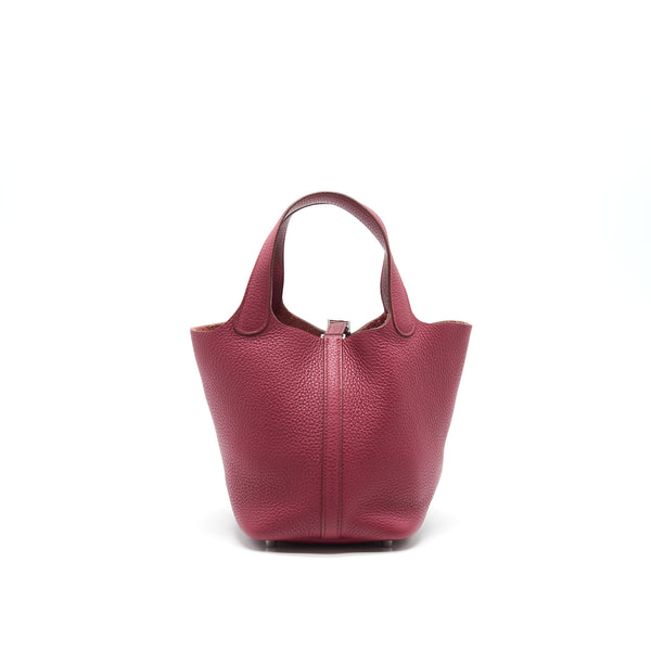 HERMES PICOTIN LOCK 18 DARK RED STAMP T