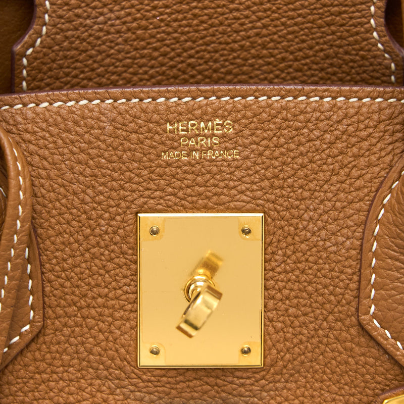 Hermes Birkin 30 Togo Gold GHW Stamp T