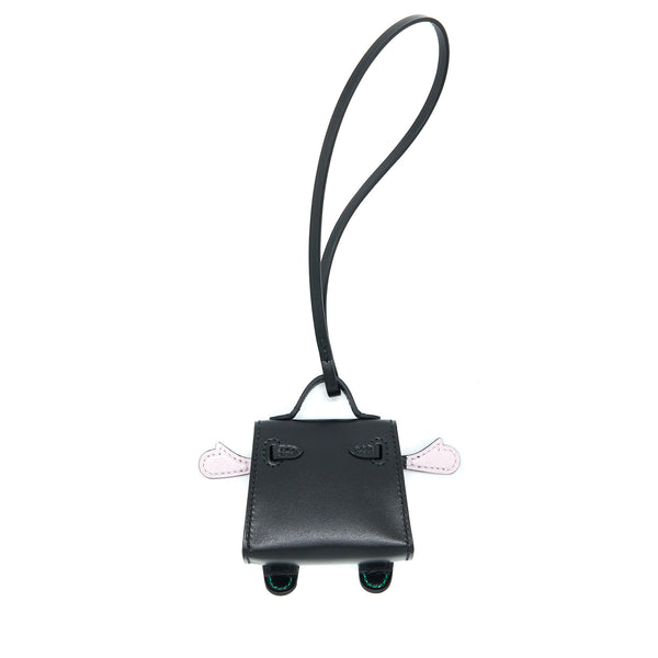 Hermes Kelly Dole Bag Charm Swift Black/Multicolour SHW Stamp U