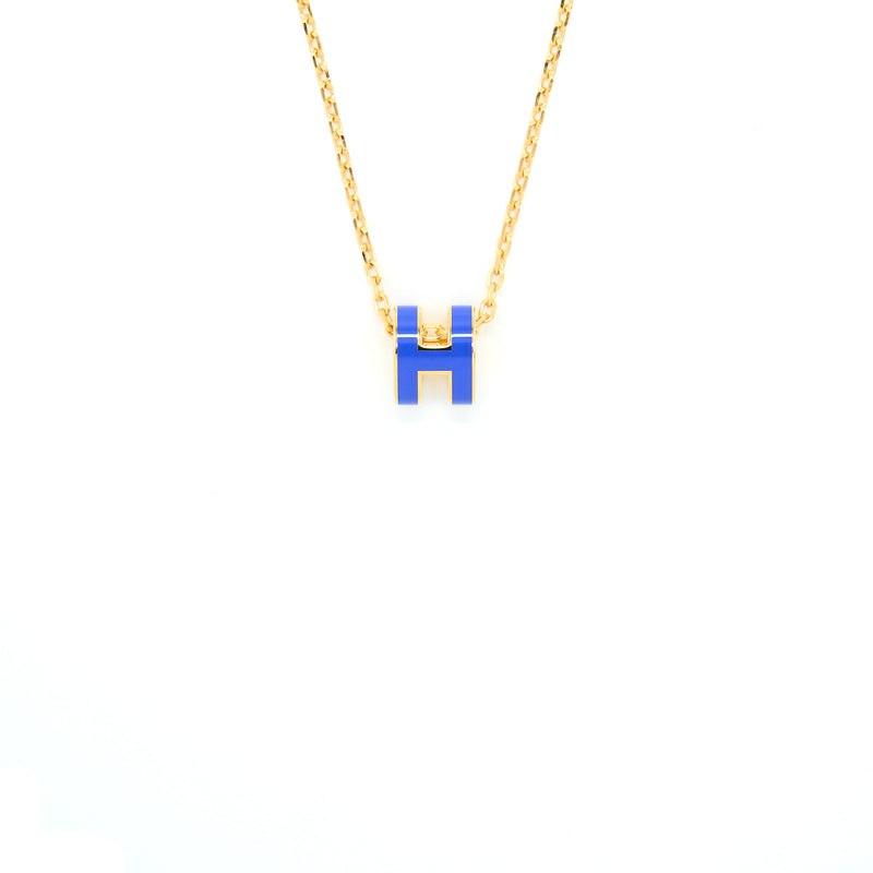 Hermes Mini Pop H Pendant Royal Blue GHW