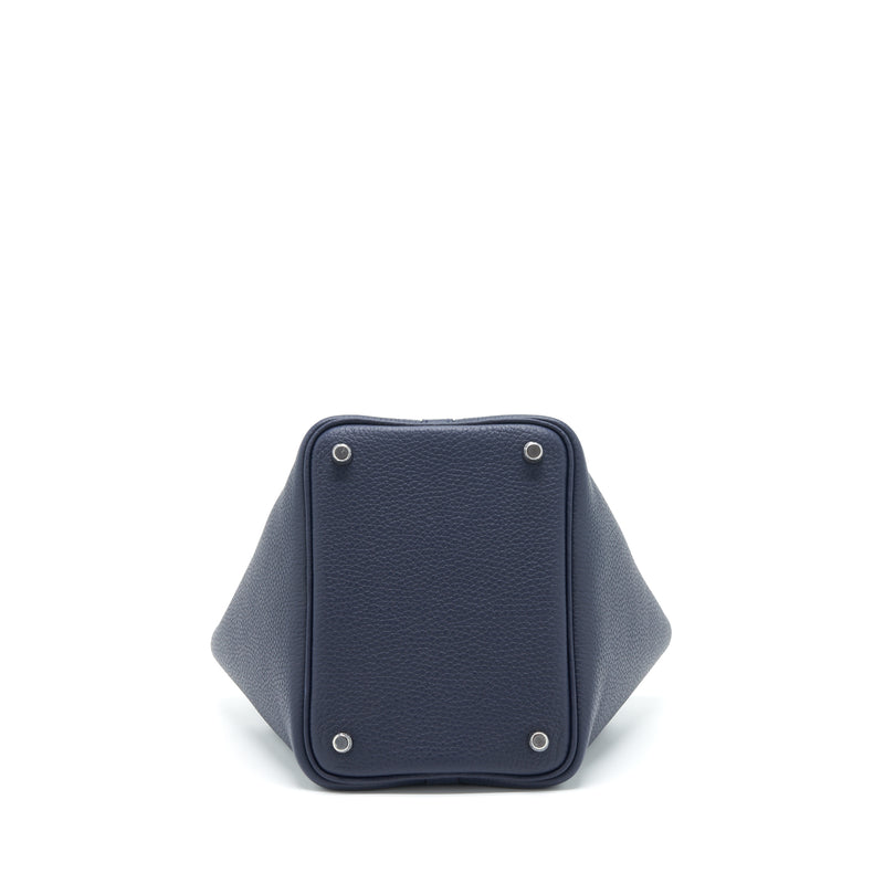 Hermes Picotin 18 Lock Bag Clemence Blue Nuit SHW Stamp Z