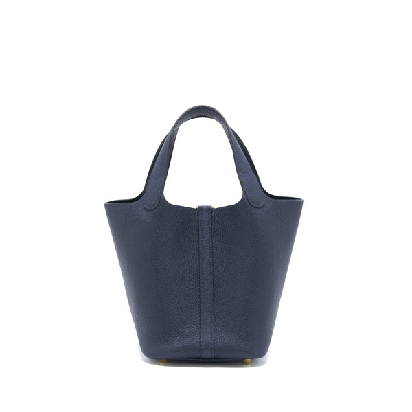 Hermes Picotin 18 Lock Bag Clemence Blue Nuit SHW Stamp Z