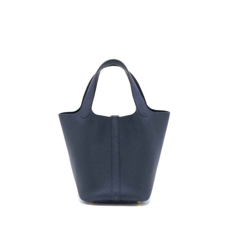 Hermes Picotin 18 Lock Bag Clemence Blue Nuit SHW Stamp Z