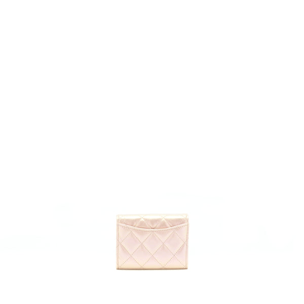 Chanel Iridescent Card Holder Calfskin Pink SHW