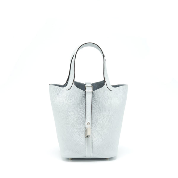 Hermes Picotin Lock 18 Bag Clemence Bleu Pale SHW Stamp Z