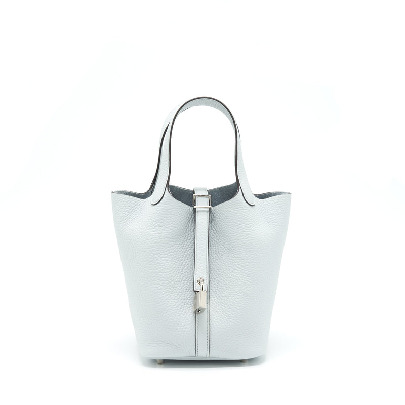 Hermes Picotin Lock 18 Bag Clemence Bleu Pale SHW Stamp Z