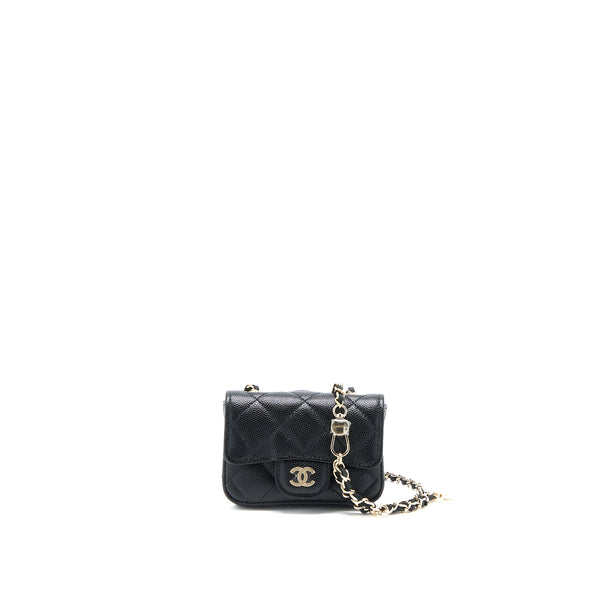 Chanel Flap Cardholder Belt Bag Caviar Black LGHW
