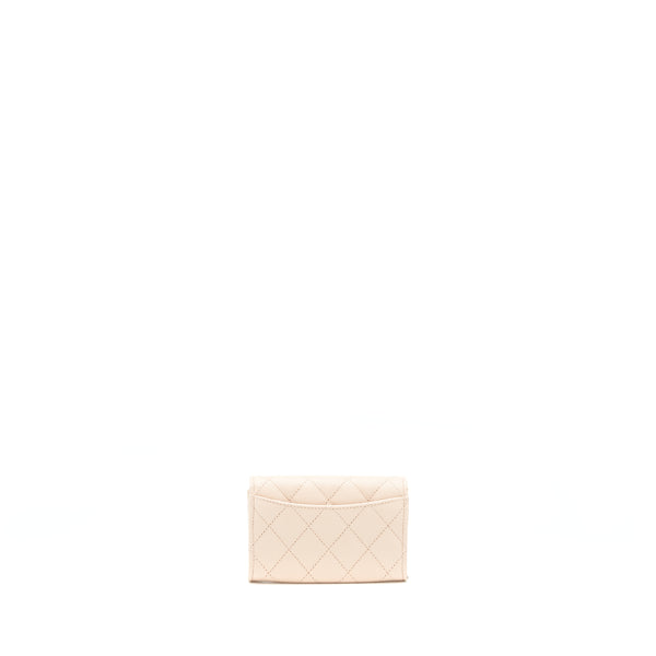 Chanel 22C Flap Cardholder Caviar Light Beige LGHW