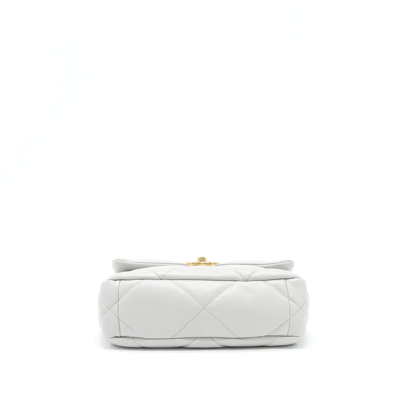 Chanel Small 19 Bag Lambskin Light Grey With Multicolour Hardware (Microchip)