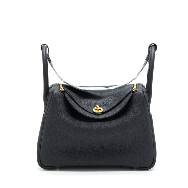 Hermes Lindy 30 Clemence Black GHW Stamp U