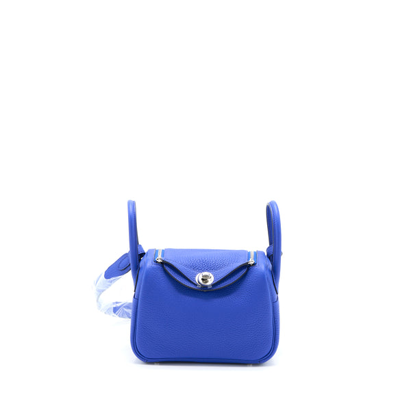 Hermes Mini Lindy Clemence Blue Royal SHW Stamp U