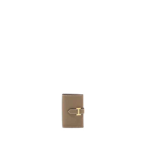 Hermes Bearn Card Holder Etoupe Epsom GHW Stamp Z