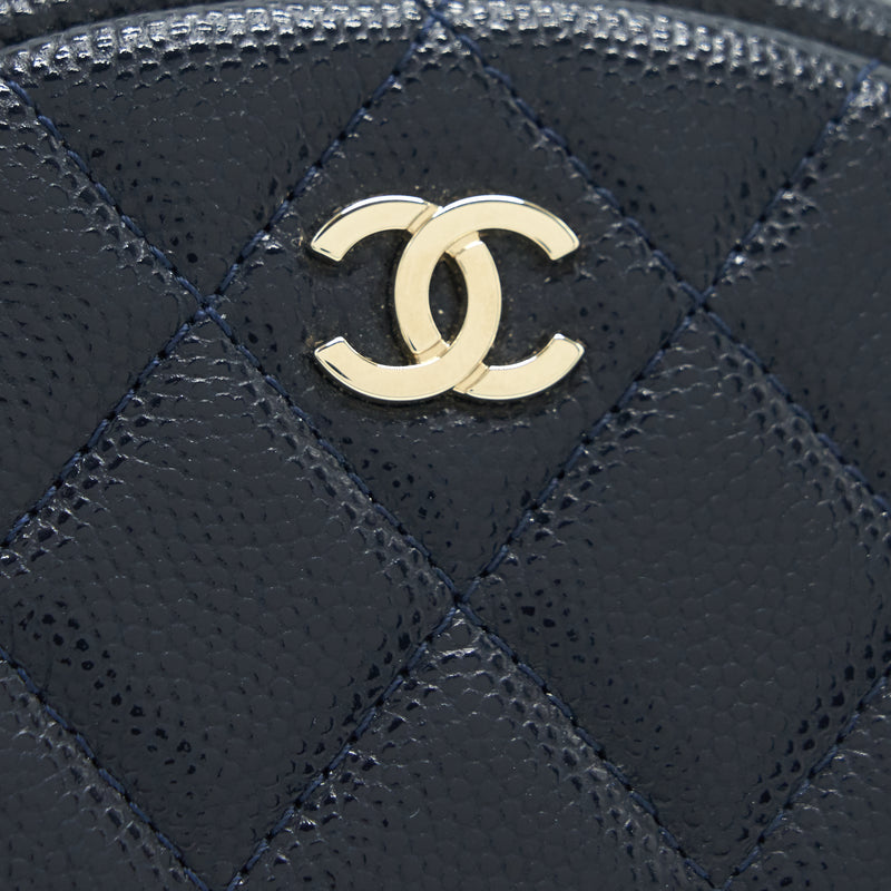 Chanel Round Coin Purse Caviar Navy