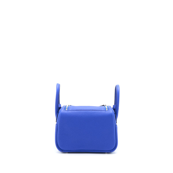 Hermes Mini Lindy Clemence Blue Royal SHW Stamp U