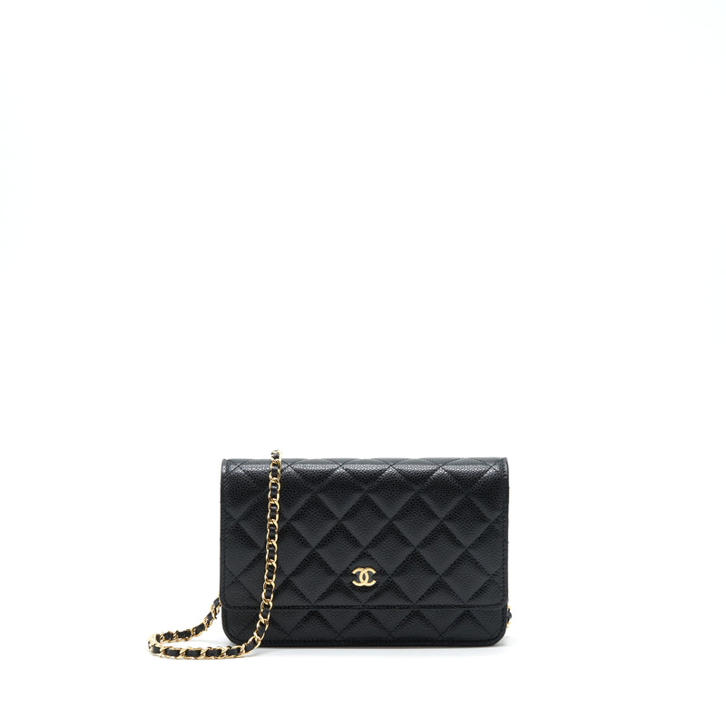 Chanel 22P Classic Wallet On Chain Caviar Black LGHW (Microchip)