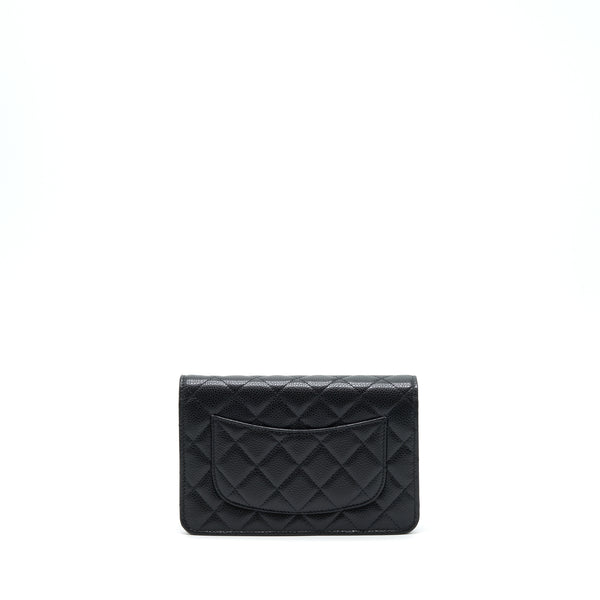 Chanel 22P Classic Wallet On Chain Caviar Black LGHW (Microchip)
