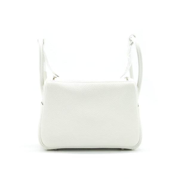 HERMES LINDY 26 Clemence Leather Blanc with SHW
