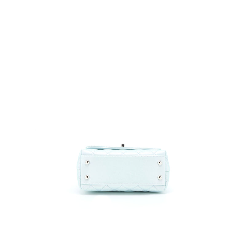 Chanel Mini Coco Handle Ombre Iridescent Caviar Light Blue Multicolour Hardware (Microchip)