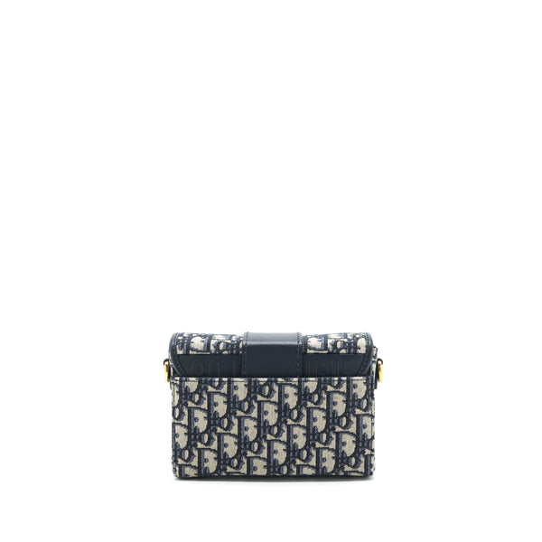 Dior 30 Montaigne Mini Box Bag Blue Oblique